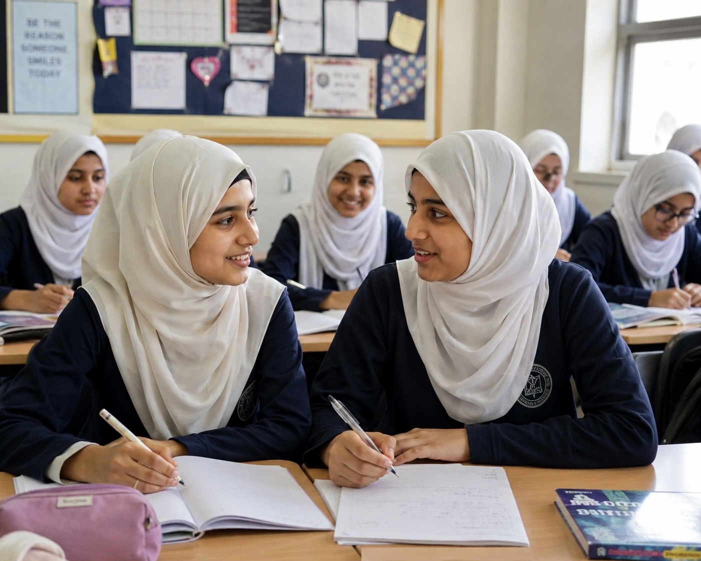 Students engaged in a UK secondary school classroom